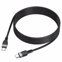 Silicone Cable USB C to USB C Hoco 3A 60W 3 m X109 black