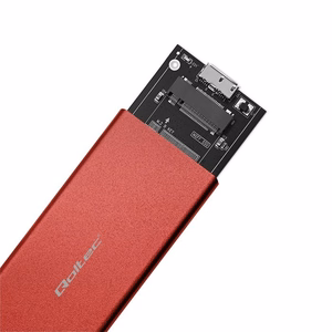 Qoltec 51831 korpus | M.2 SSD | SATA | NGFF | USB 3.0 | Super speed 5Gb/s | 2TB | punane