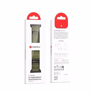 Strap to Apple Watch Forcell F-Design FA05 nylon hook-and-loop 42 / 44 / 45 / 49 mm green