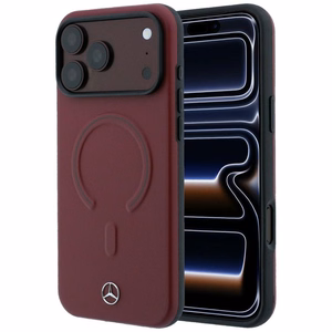 Mercedes 3D MagSafe nahast ümbris mudelile iPhone 17 Pro Max, tumesinine