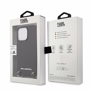 Karl Lagerfeld Leather Textured and Chain Ümbris jaoks iPhone 13 Pro Max 6.7" - must