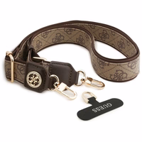 GUESS universal strap GUUCNP4DGMW (4G PU Strap Tether Patch Strass Metal Logo) brown