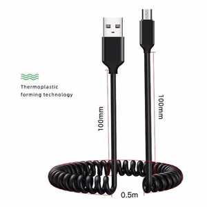 Kaabel coiled  - USB to Micro USB - 2A 1 metre must