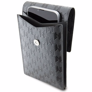 KARL LAGERFELD universal bag jaoks mobile KLWBSAKHPKG (Saffiano Mono Ikonik) hõbedane