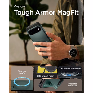 Spigen Tough Armor Mag MagSafe ümbris mudelile Google Pixel 11, tumeroheline