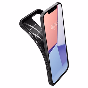 Spigen Liquid Air ümbris iPhone 12 / iPhone 12 Pro jaoks - matt must