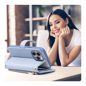 Dux Ducis Lawa Leather Ümbris jaoks iPhone 15 Pro Max - Sinine