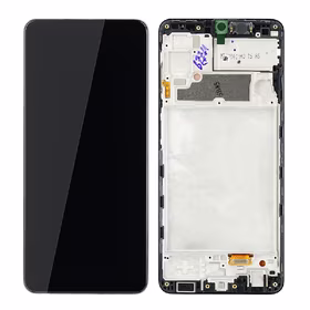 LCD screen Samsung A225 A22 4G koos touch screen ja frame Must original (service pack)
