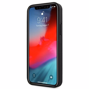 AMG Кожаный чехол Debossed Lines для iPhone 12 mini - чёрный