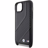BMW M Edition Carbon Stripe & Strap ümbris jaoks iPhone 15 Plus / 14 Plus - must