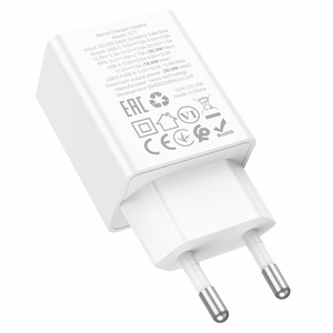 Laadija Hoco N71 30W GaN USB-C/USB-A valge