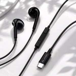 Blavec BHS-02 USB-C kõrvaklapid ilma silikoonotsikuteta, mikrofoni ja DAC-iga (BHS02-B), mustad