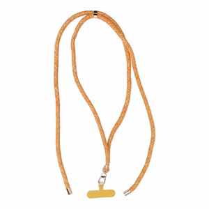 SWING (8mm) Phone lanyard, Phone pendant with adjustable length / cord length 165cm (max 82.5cm in the loop) / on the shoulder or neck - oranž-valge