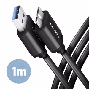 Axagon USB3.2 Micro-B kaabel 1m must BUMM3-AM10AB