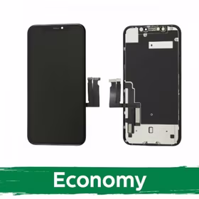 LCD Ekraan Ühildub iPhone XR Must (INCELL koos metal plate / Economy)