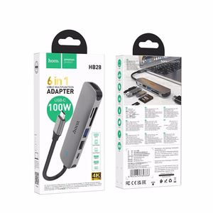 Adapter HB28 Type-C multi-function converter HDMI+USB3.0+USB2.0+SD+TF+PD hall