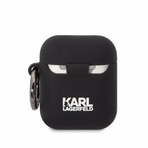 Karl Lagerfeld KLA2RUNIKK AirPods 1/2 чехол чёрный/чёрный Silicone Karl Head 3D