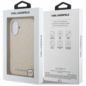 Karl Lagerfeld FW Stamped Karl MagSafe чехол iPhone 16 - бежевый