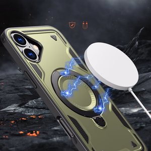 Hybrid Armor Trendy Ümbris with MagSafe jaoks iPhone 16 - Roheline