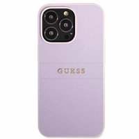 Guess GUHCP13LPSASBPU iPhone 13 Pro / 13 6.1" lilla/lilla Saffiano Hot Stamp & Metal Logo Saffiano ja metallist logo