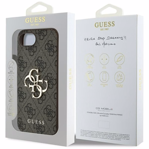 GUESS ümbris jaoks IPHONE 16e (SE 4 2025) GUHCPSE44GMGBR (4G PU Big Logo) brown