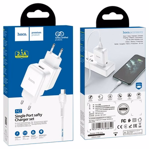 Phone Laadija Hoco USB A QC3.0 3A 18W + Kaabel USB A to Micro USB N3 valge