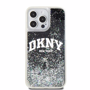 DKNY ümbris jaoks iPhone 15 Pro Max 6,7" DKHCP15XLBNAEK must HC liquid glitters w arch logo