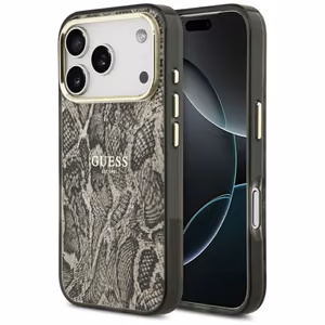 Чехол Guess Python Pattern MagSafe для iPhone 17 Pro Max - коричневый