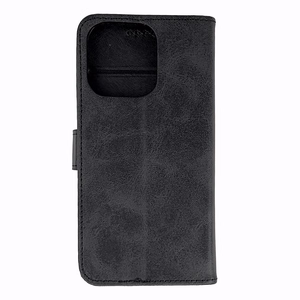 Leather Book Ümbris jaoks iPhone 16 Pro Max - must