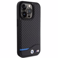 BMW Leather Carbon ümbris jaoks iPhone 15 Pro - must