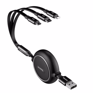 USB kaabel Baseus 3in1 must 35cm / 120cm