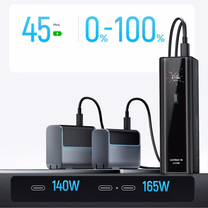 Cuktech PB200U akupank 20 000 mAh, 210 W, 2 USB-C- ja USB-A-pesaga, TFT-ekraani ja 240 W USB-C-kaabliga – must
