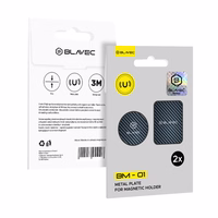 Blavec Metal plate jaoks magnetic hoidja BM-01 set of 2 pieces round (40mm) and rectangle (40x58mm) carbon