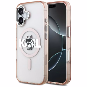 KARL LAGERFELD ümbris jaoks IPHONE 17 compatible with MagSafe KLHMP17SHGCHGKBP (IML Choupette Sketch Logo) roosa