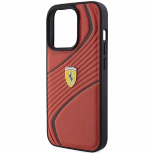 Ferrari Twist Metal Logo ümbris jaoks iPhone 15 Pro - punane