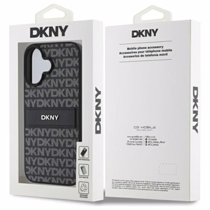 DKNY Texture Pattern Tonal Stripe iPhone 16 Ümbris - Must