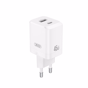XO wall laadija CE36 PD 45W 1x USB-C 1x USB valge