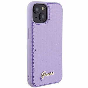 Guess Sequin Script Metal ümbris jaoks iPhone 15 - lilla