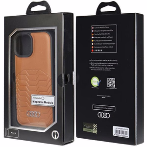 Audi Synthetic Leather ümbris with MagSafe jaoks iPhone 15 / 14 / 13 - brown