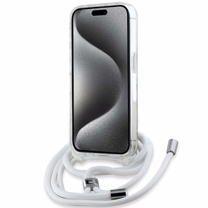 Чехол Karl Lagerfeld IML Crossbody Monogram Karl & Choupette Head MagSafe для iPhone 15 Pro Max - прозрачный