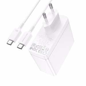 Borofone Wall Laadija BN11 Imperial - USB + 2xType C - QC 3.0 PD 100W with Type C to Type C Kaabel valge