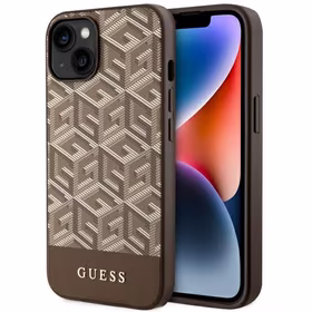 Guess GUHMP14SHGCFSEW iPhone 14 / 15 /13 6.1" pruun/pruun hardcase GCube Stripes MagSafe