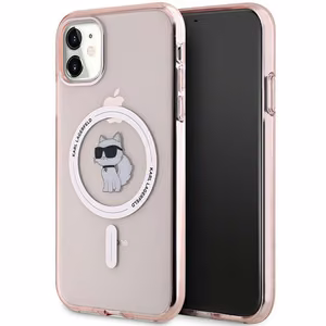 Karl Lagerfeld IML Choupette MagSafe ümbris jaoks iPhone 11 / Xr - roosa