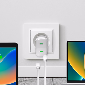 Puro MiniPro 35W GaN 2xUSB-C Wall Laadija - valge