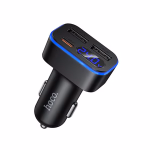 Car Laadija Hoco with LCD 2xUSB A + 1xUSB C PD QC3.0 42W Z63A must