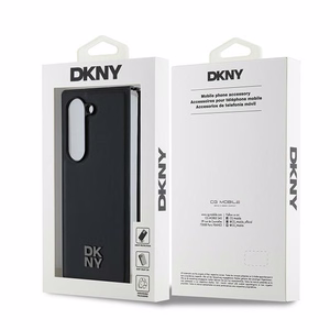 DKNY Magsafe Plain Leather Metal Stack Logo Чехол для Samsung Galaxy Z Fold 6 - чёрный