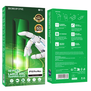 Закалённое стекло Borofone BF8 Diamond Armor Full Screen 5D для iPhone 16 Pro Max — 10 шт.