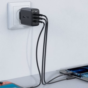 Laadija Acefast A13 must 65W (2xPD / 1xQC3.0) + Type-C / Type-C 120cm kaabel