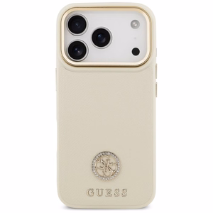 Guess Grained Strass Logo MagSafe ümbris jaoks iPhone 17 Pro - beige