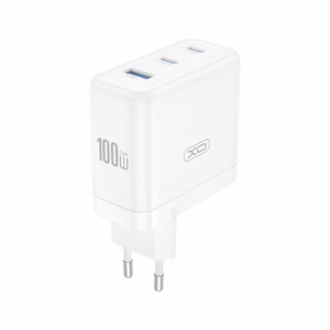 XO seinalaadija CE35 PD 100W 2x USB-C 1x USB valge